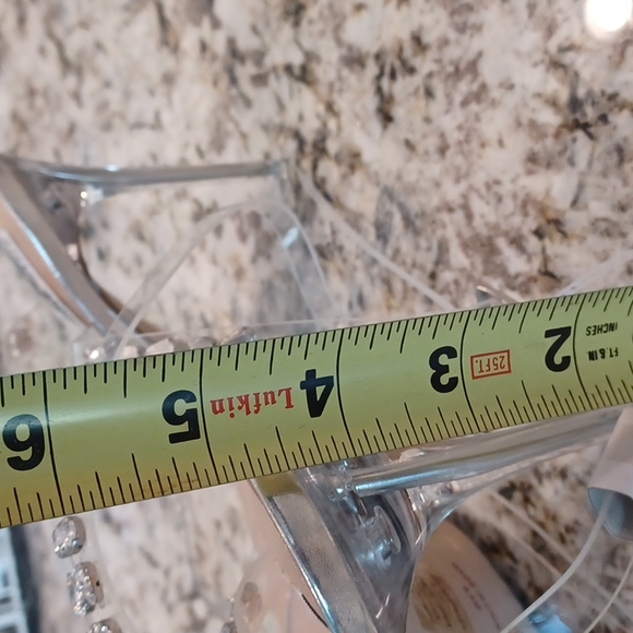 Steve Madden Vary Pointed Toe Heels Pumps Clear PVC Rhinestone - Picture 3 of 7